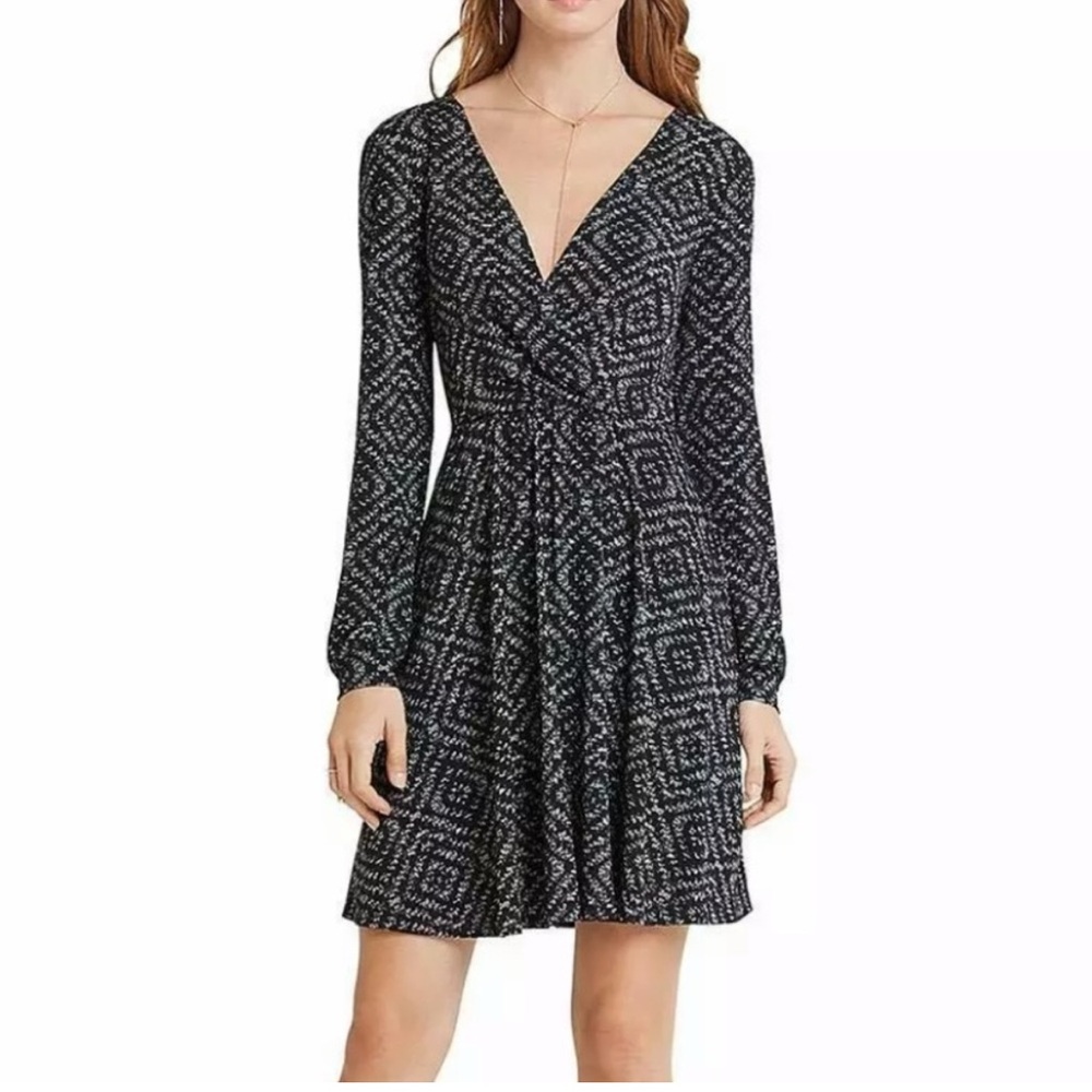 802 BCBGeneration Surplice Long Sleeve Dress